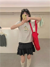 BXOXO Plaid Skirts Women Sweet High Waist Ruffles Patchwork 2025 Summer Fashion New Elegant Cake Mini Skirt Female Casual